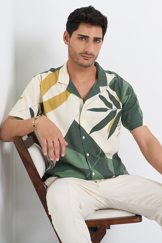 Dark Green Slim Fit Men’s Casual Shirt