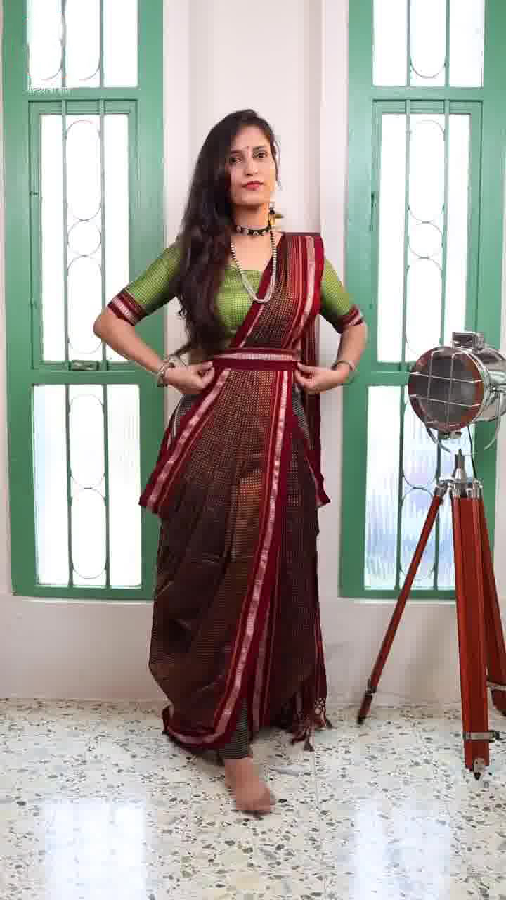 Maroon Ilkal Saree