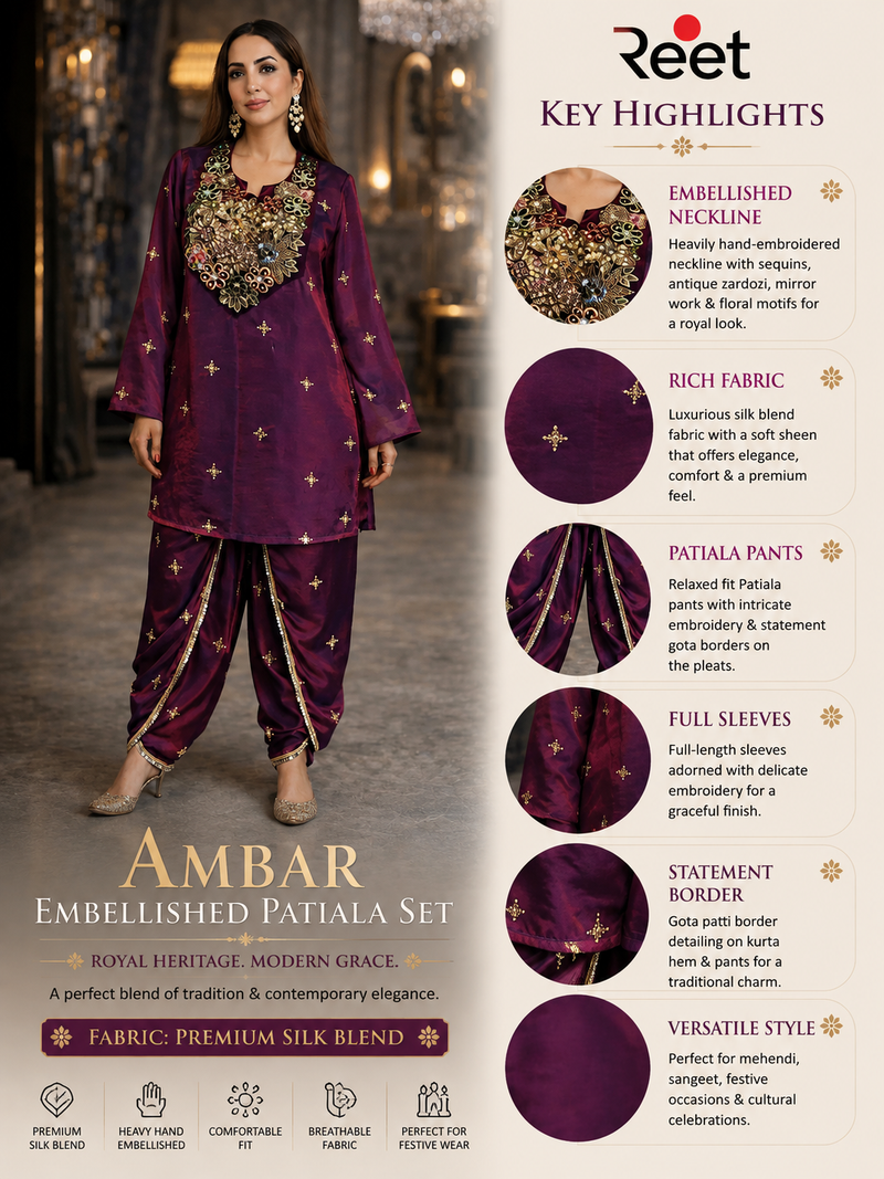 Ambar Embellished Patiala Set