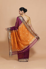 Deep Purple Maheshwari Cotton Silk Saree