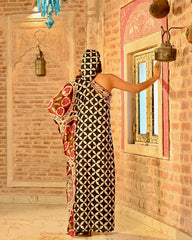 Raas Noir Printed Kaftan with Bandana