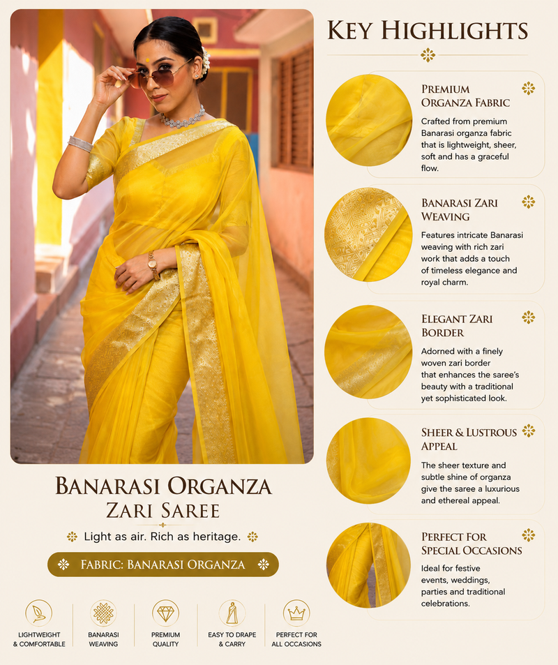 Banarasi Organza Zari Saree