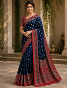 Ajrakh Grace Modal Bandhani Saree