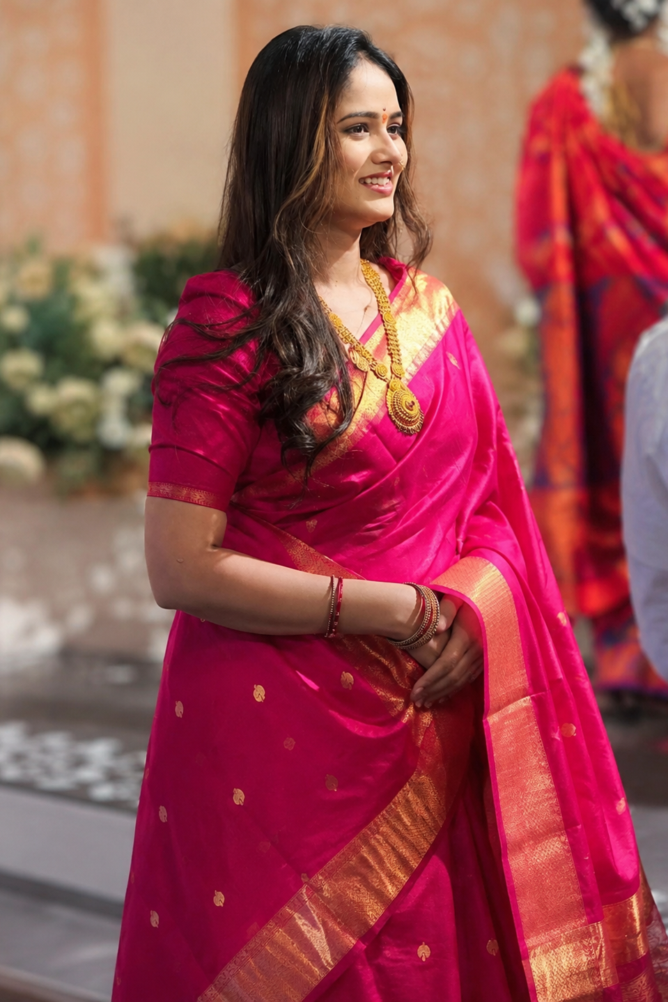 NAYANTARA PURE DIYA BUTTI MAHESHWARI SAREE