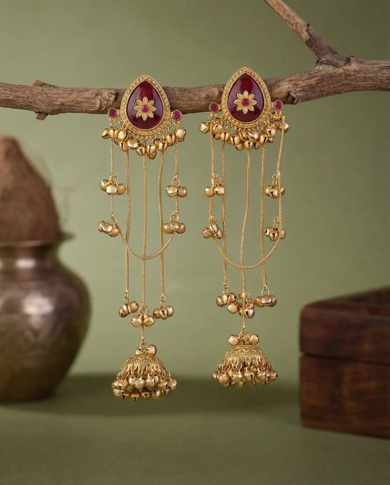 Haya Premium Kashmiri Brass Lookalike Earrings – By Reet Lifestyle