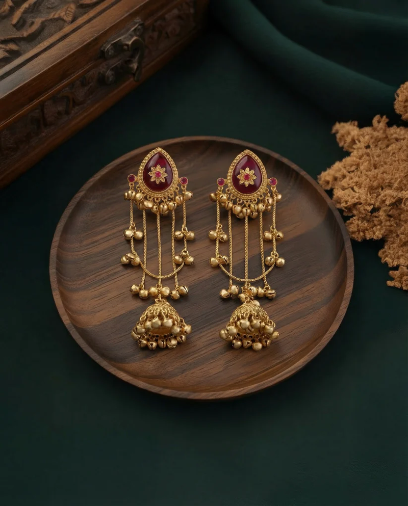 Haya Premium Kashmiri Brass Lookalike Earrings – By Reet Lifestyle