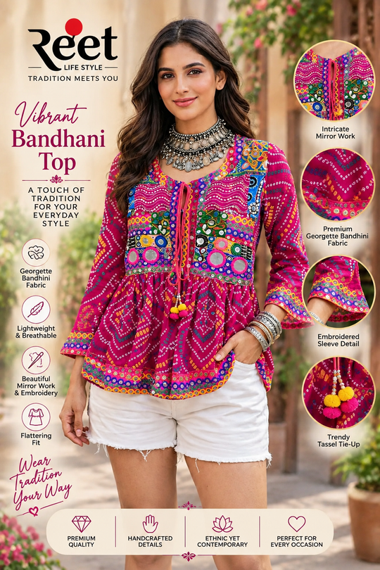 Rangrez Multicolour Embroidered Gypsy Top