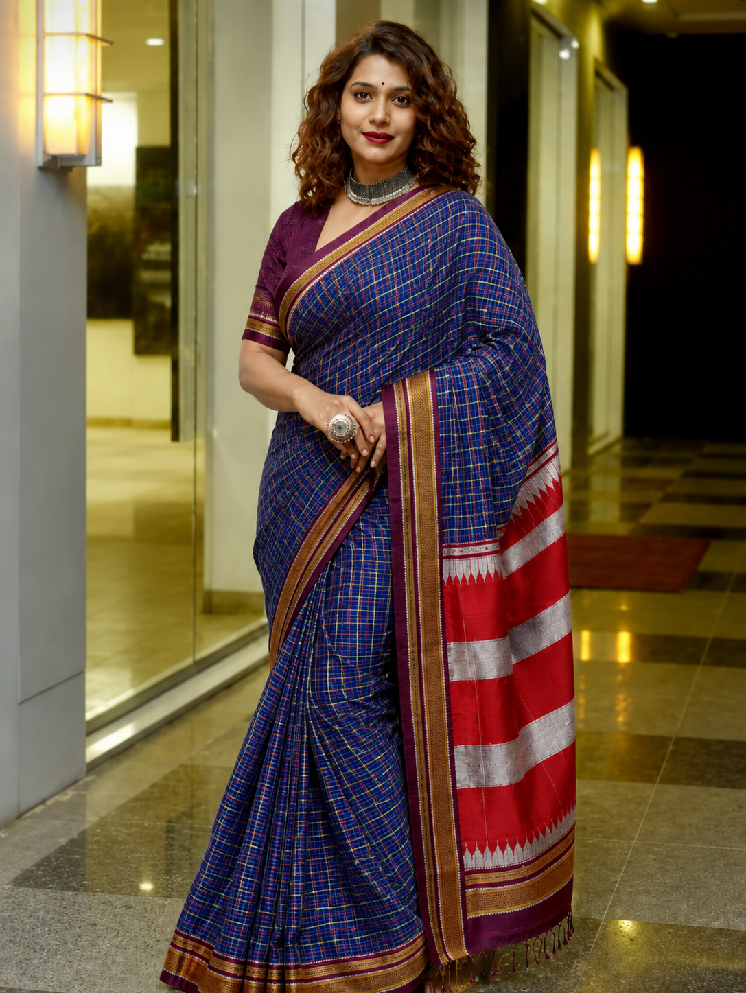 Marathmoli Parampara Traditional khun Saree
