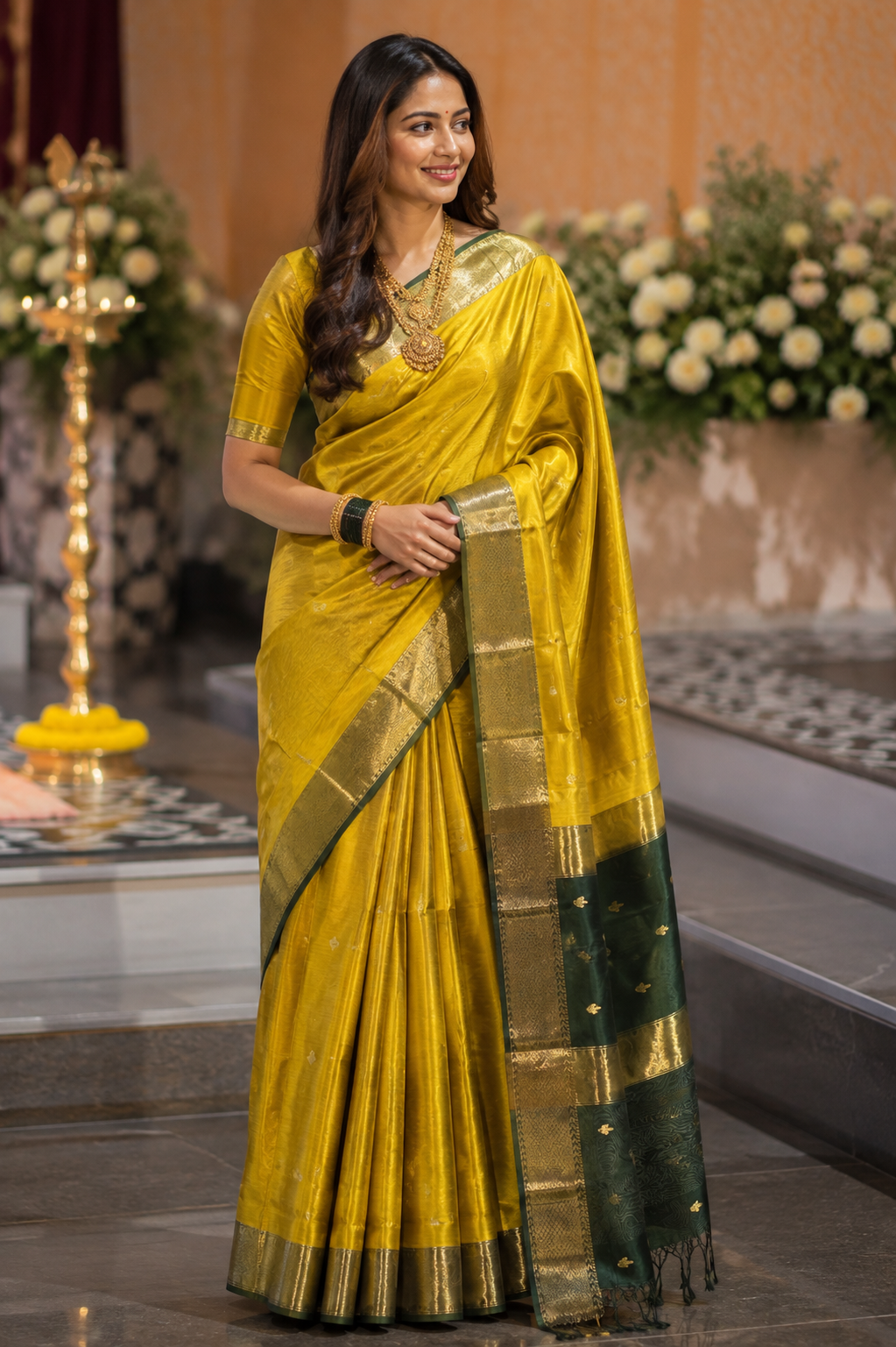 NAYANTARA PURE DIYA BUTTI MAHESHWARI SAREE