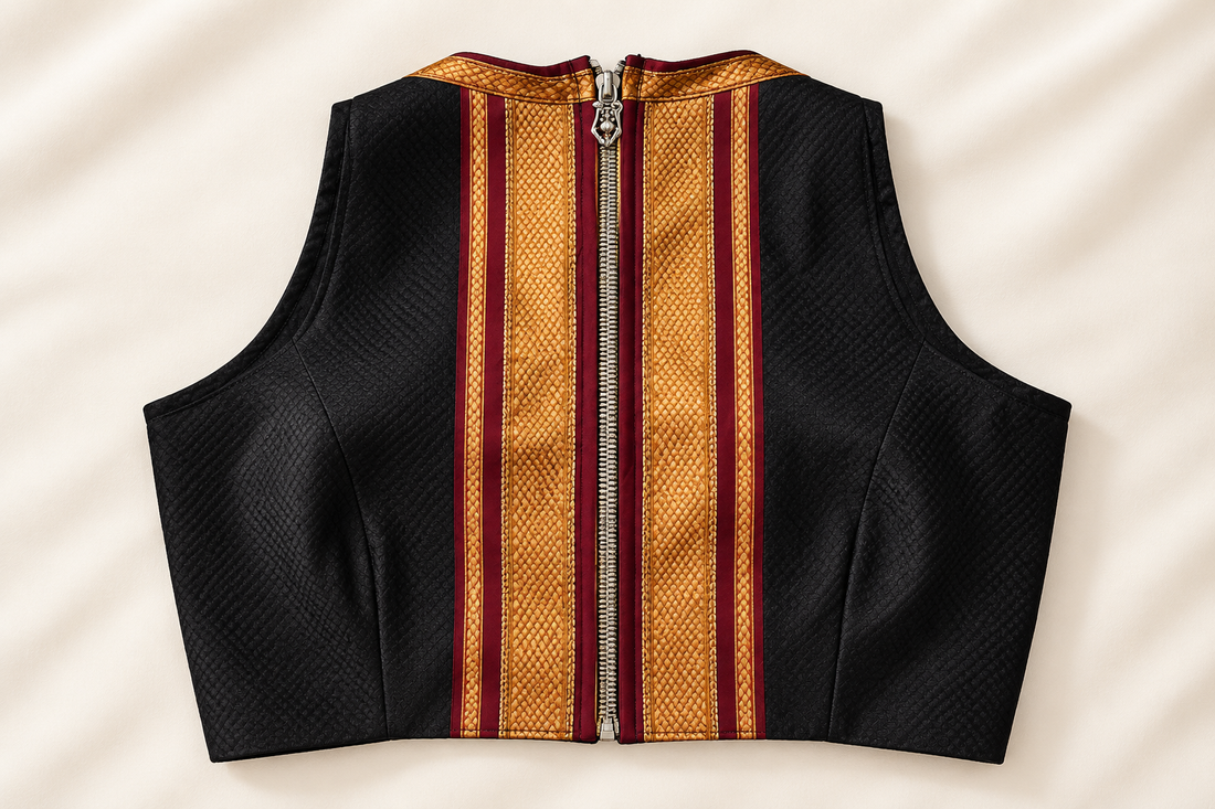 Ruhani Wine Halter Khun Blouse