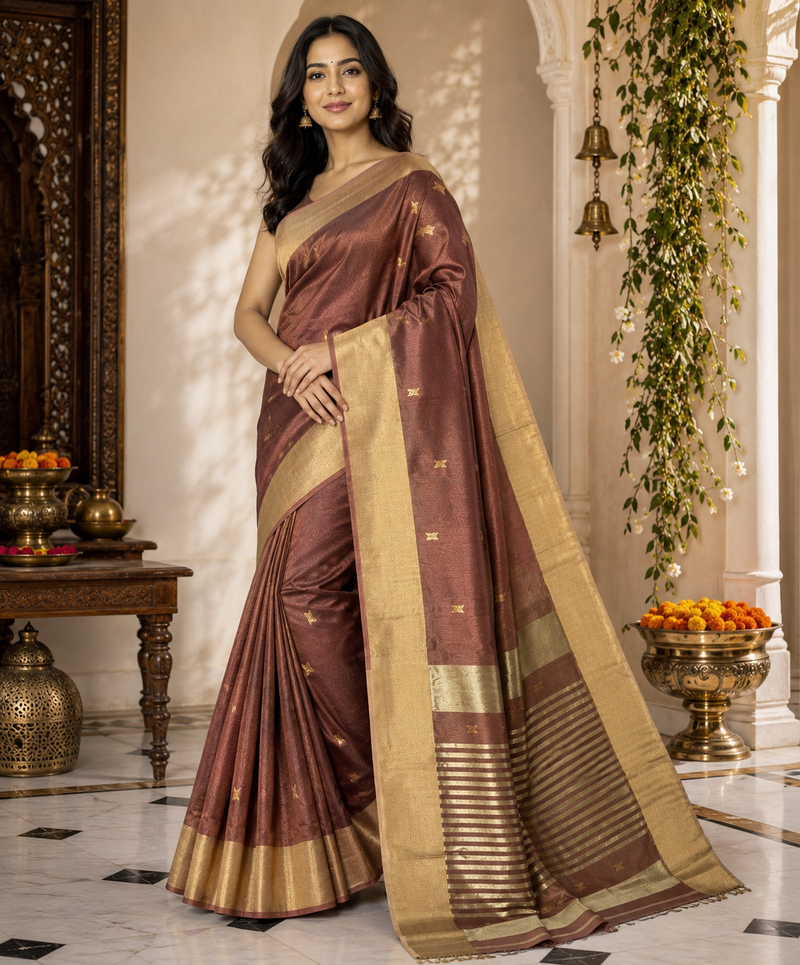 Nayantara Maheshwari Kali Border Buti Saree