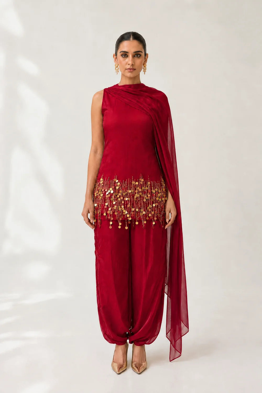 Jhilmil Relaxed wide-leg pants Kurti Set