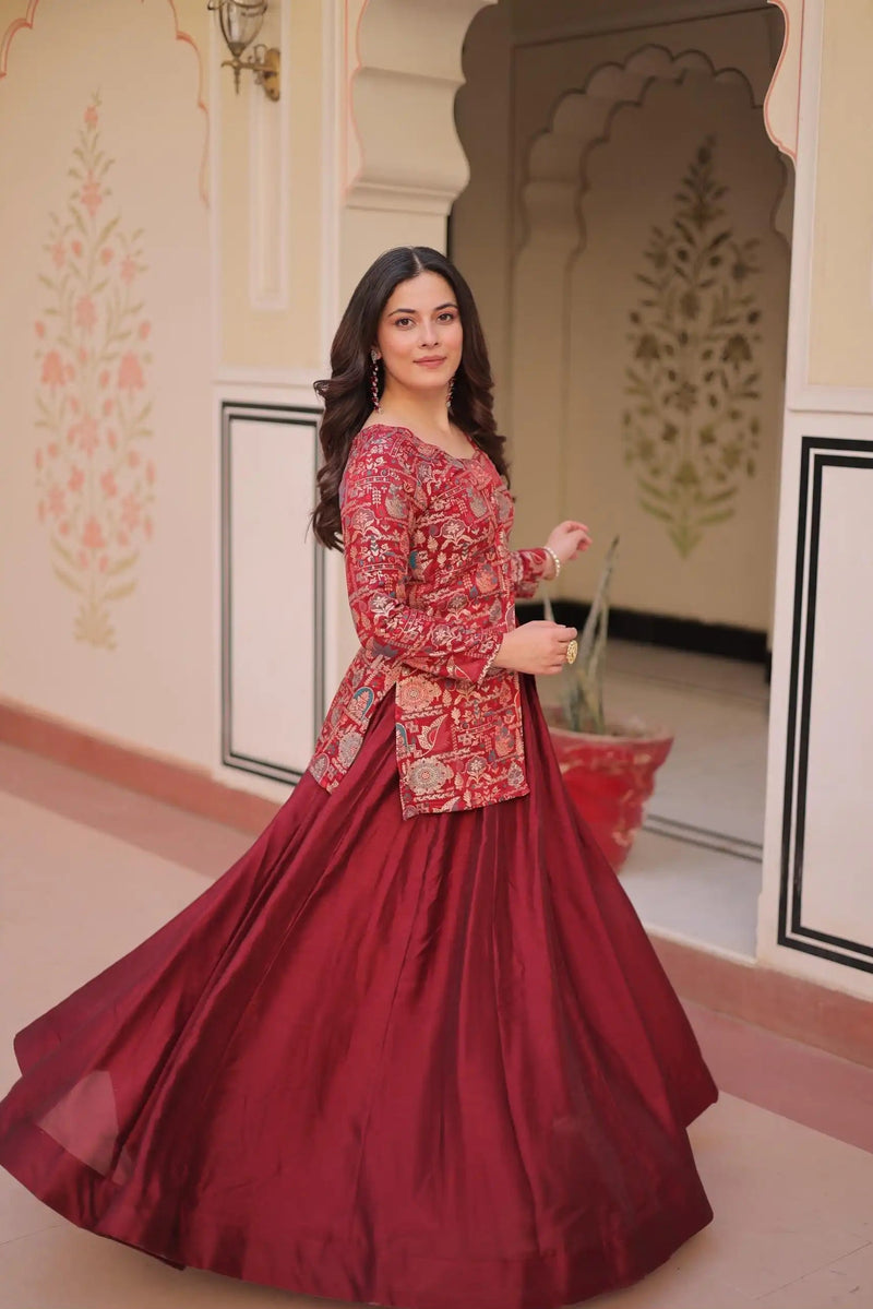 Pure Shimmer Embroidered Fancy Lehenga Choli