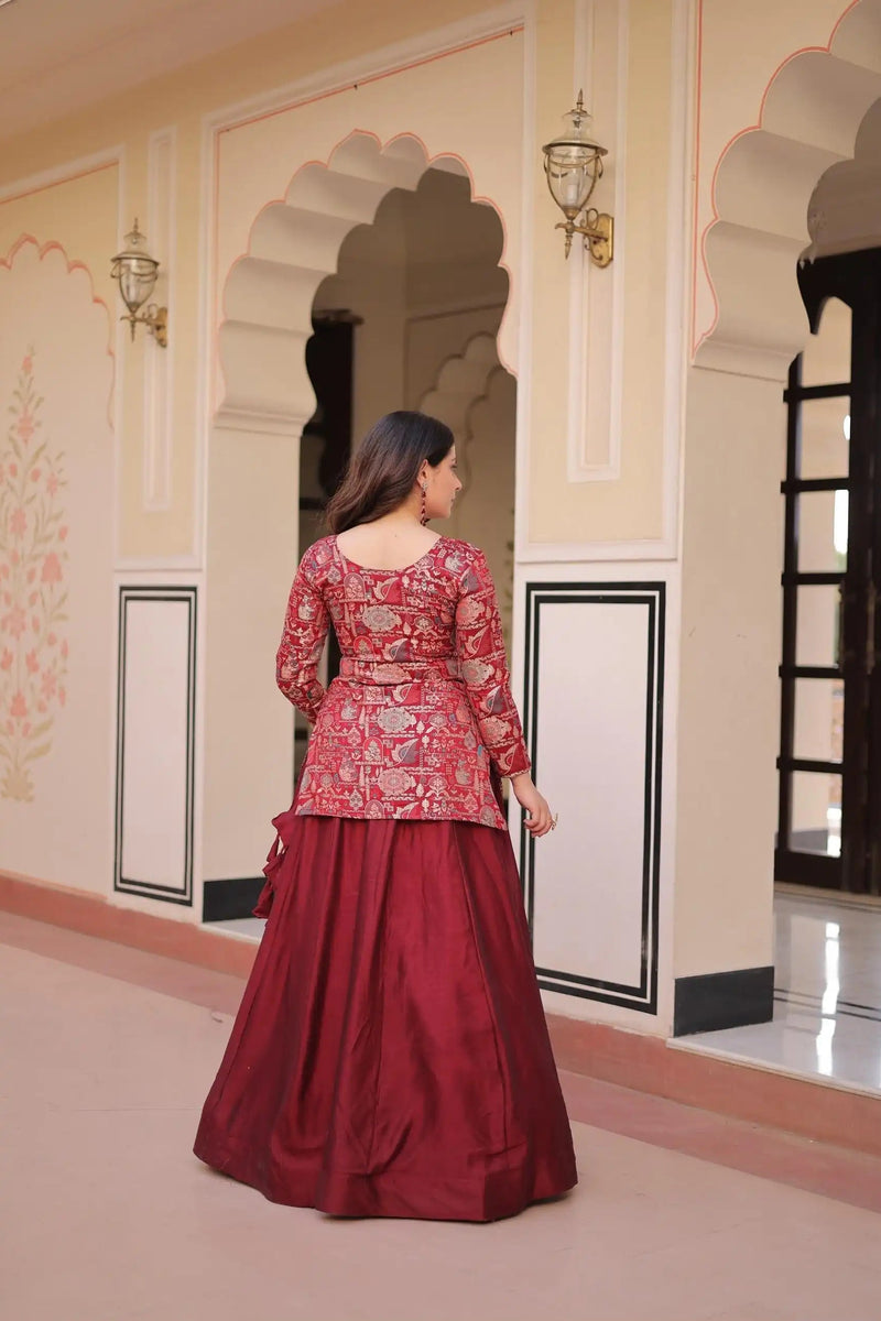 Pure Shimmer Embroidered Fancy Lehenga Choli