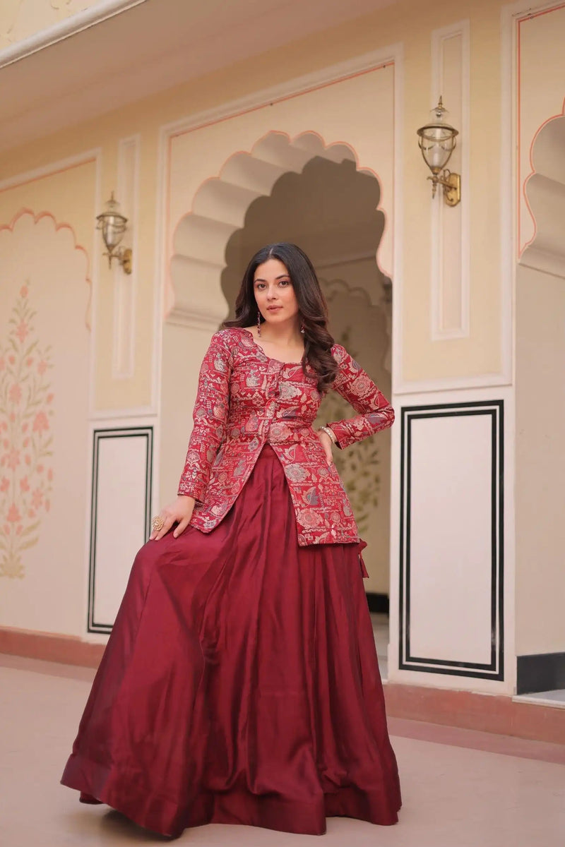 Pure Shimmer Embroidered Fancy Lehenga Choli