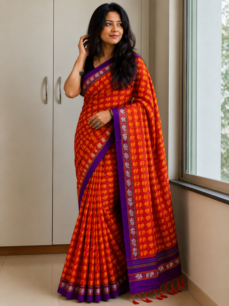 Gajavarn Khun Traditional Maharashtrian Ethnic Wear Saree