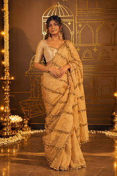 Sunehri Noor Tanchui Tissue Saree