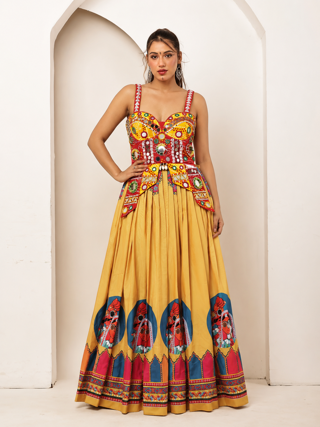 Rajwadi Folk Print skirt