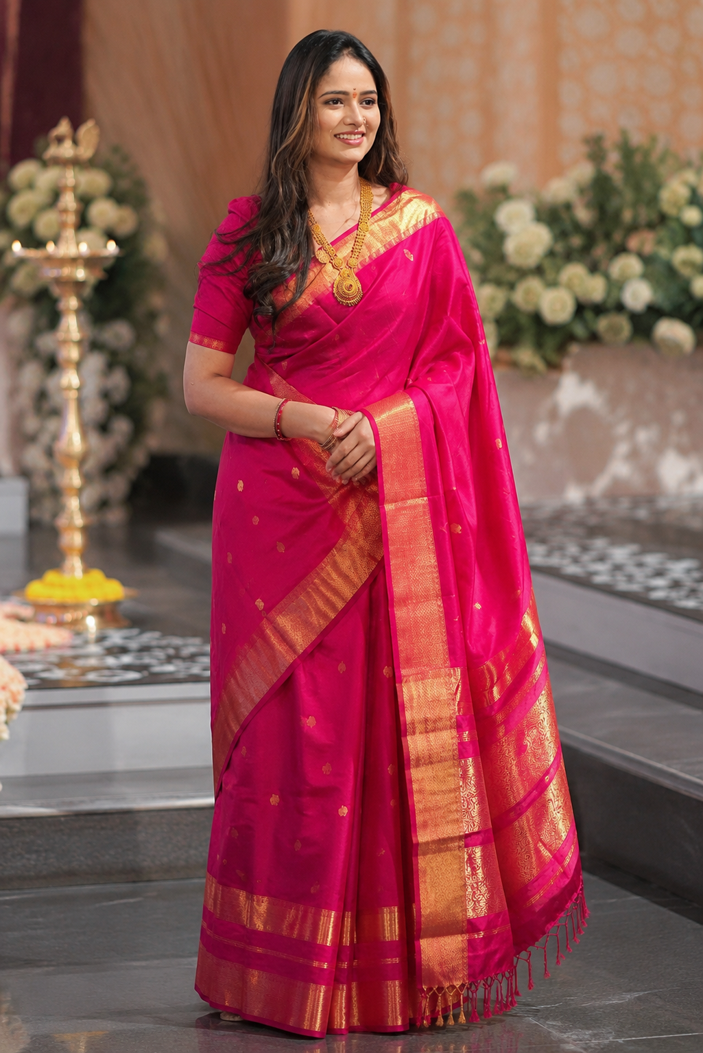 NAYANTARA PURE DIYA BUTTI MAHESHWARI SAREE