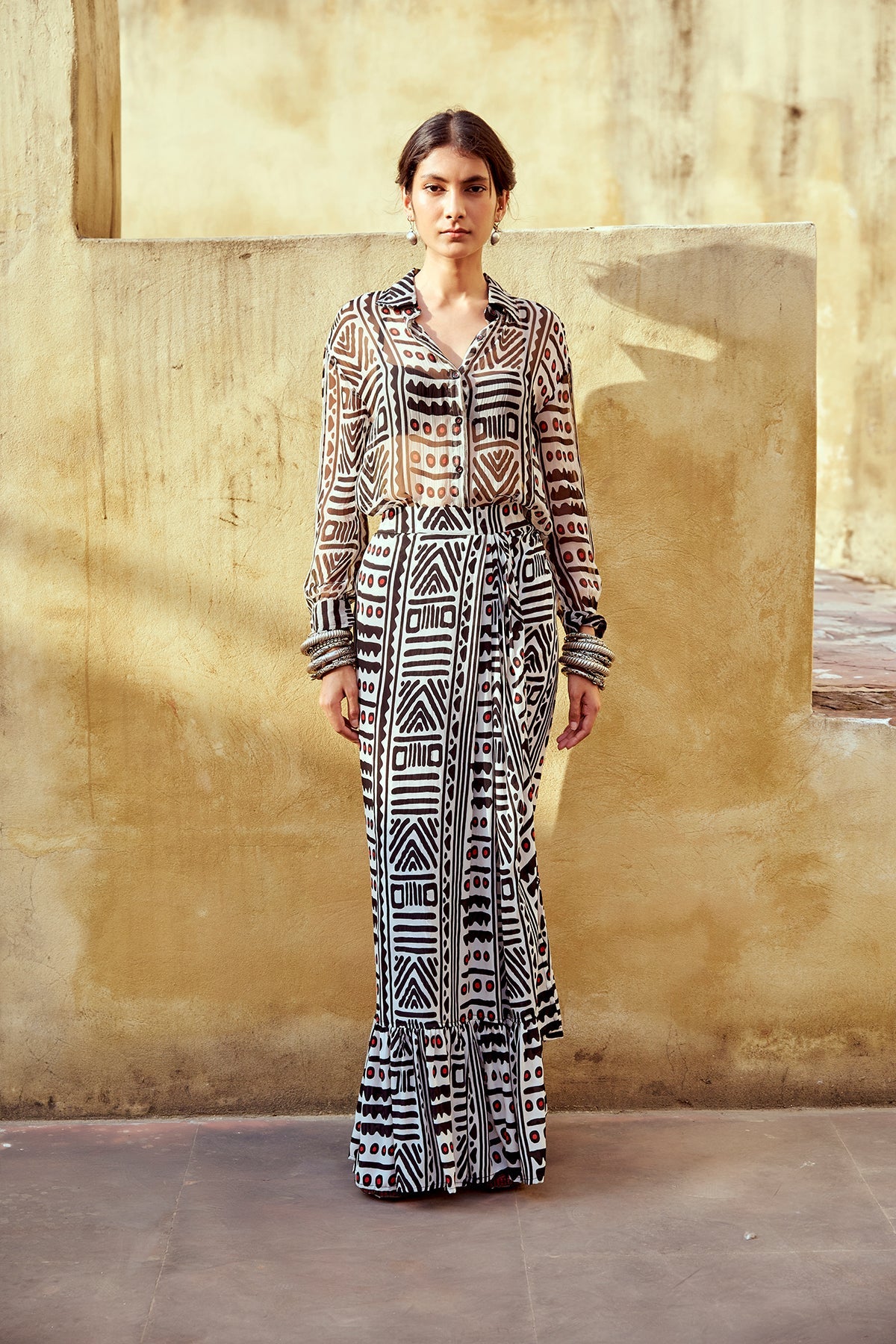 sheer chiffon shirt for women