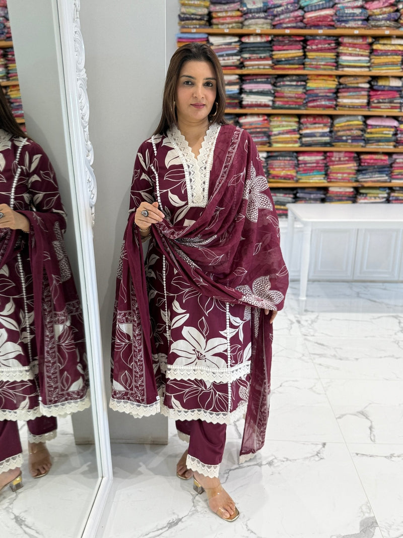 Three-piece ethnic wear