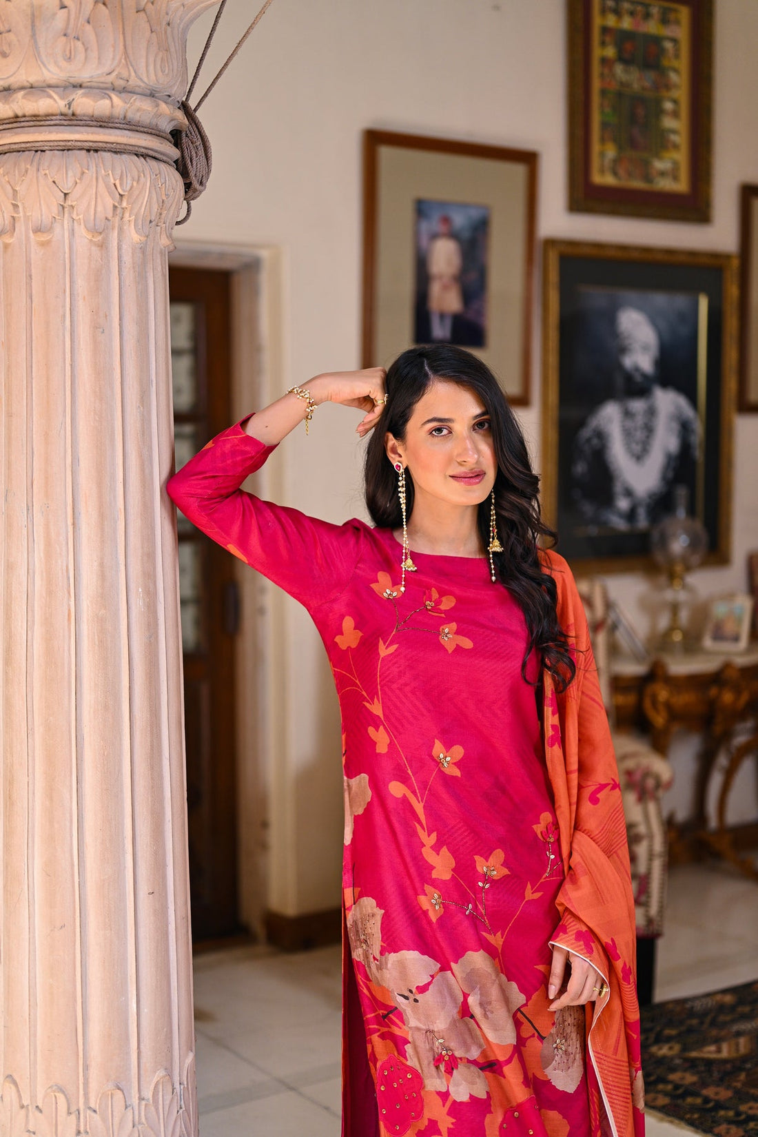 Traditional Indian wear with moti and bead work