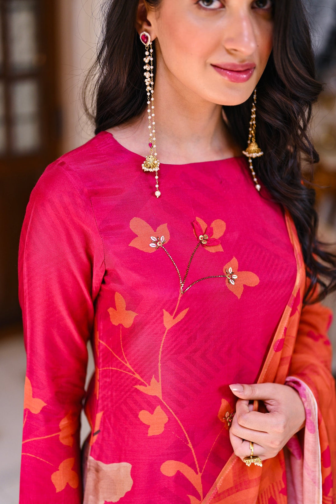 Lightweight muslin kurta set with lining