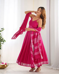 Pink Fuchsia Festive Women Co-ord Set