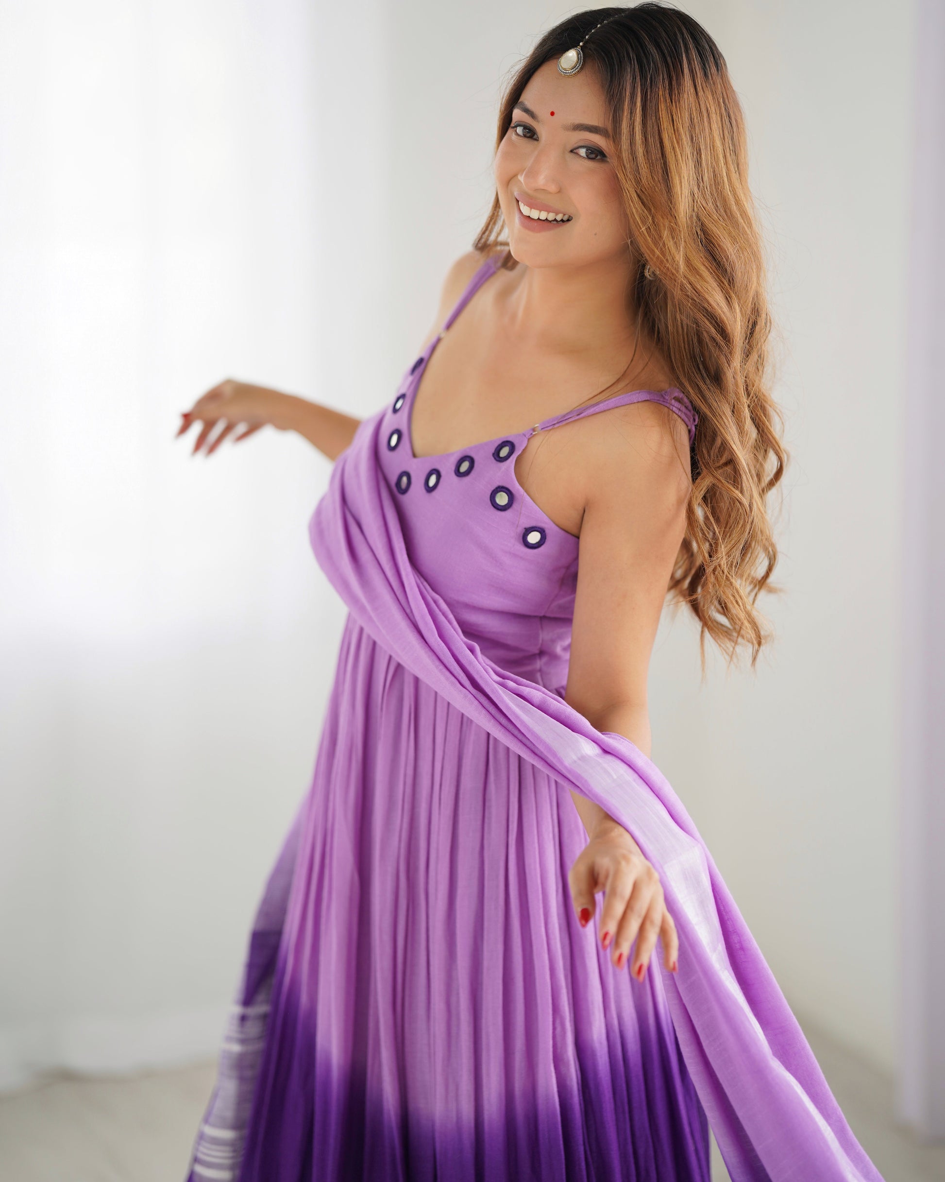 Lavendor Fuchsia Festive Women Co-ord Set
