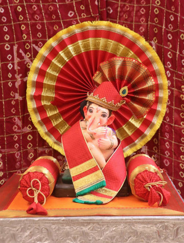 Ganesh Chaturthi Red Decor Set for Home Pooja