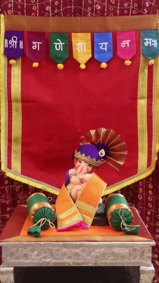 Ganpati Decoration Set with Backdrop