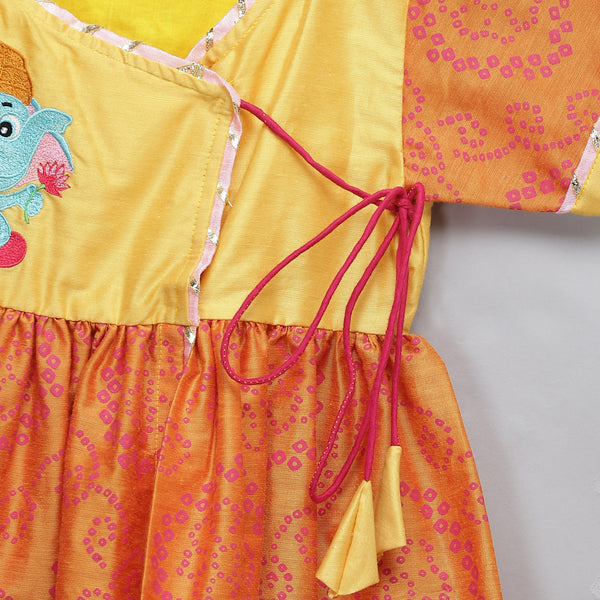 Ganpati Embroidered Dhoti Kurta Set for Kids