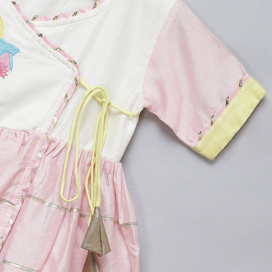 Ganpati Embroidered Kurta Yellow Dhoti Set for Kids