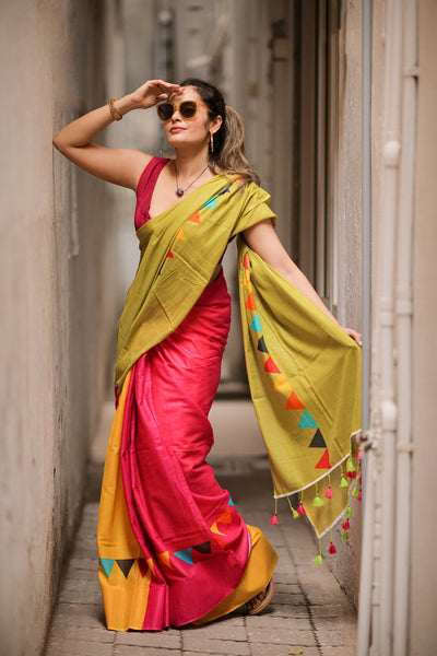 Garden Butterfly Olive Green Mul Mul Printed Saree