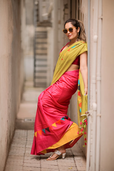 Garden Butterfly Olive Green Mul Mul Printed Saree
