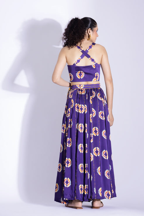 Georgette Satin Bustier and Skirt