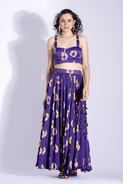 Georgette Satin Bustier and Skirt
