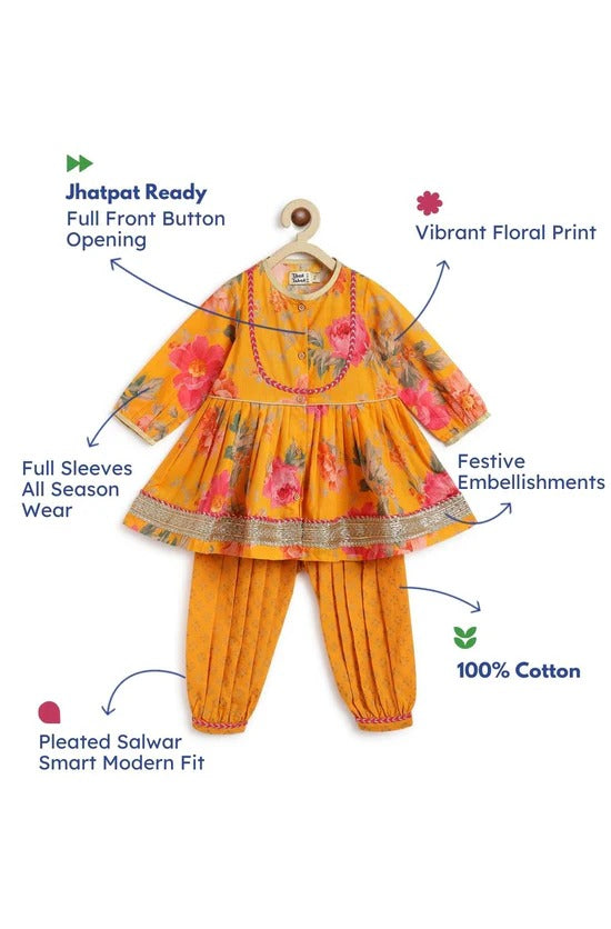 Yellow festive dress for girls