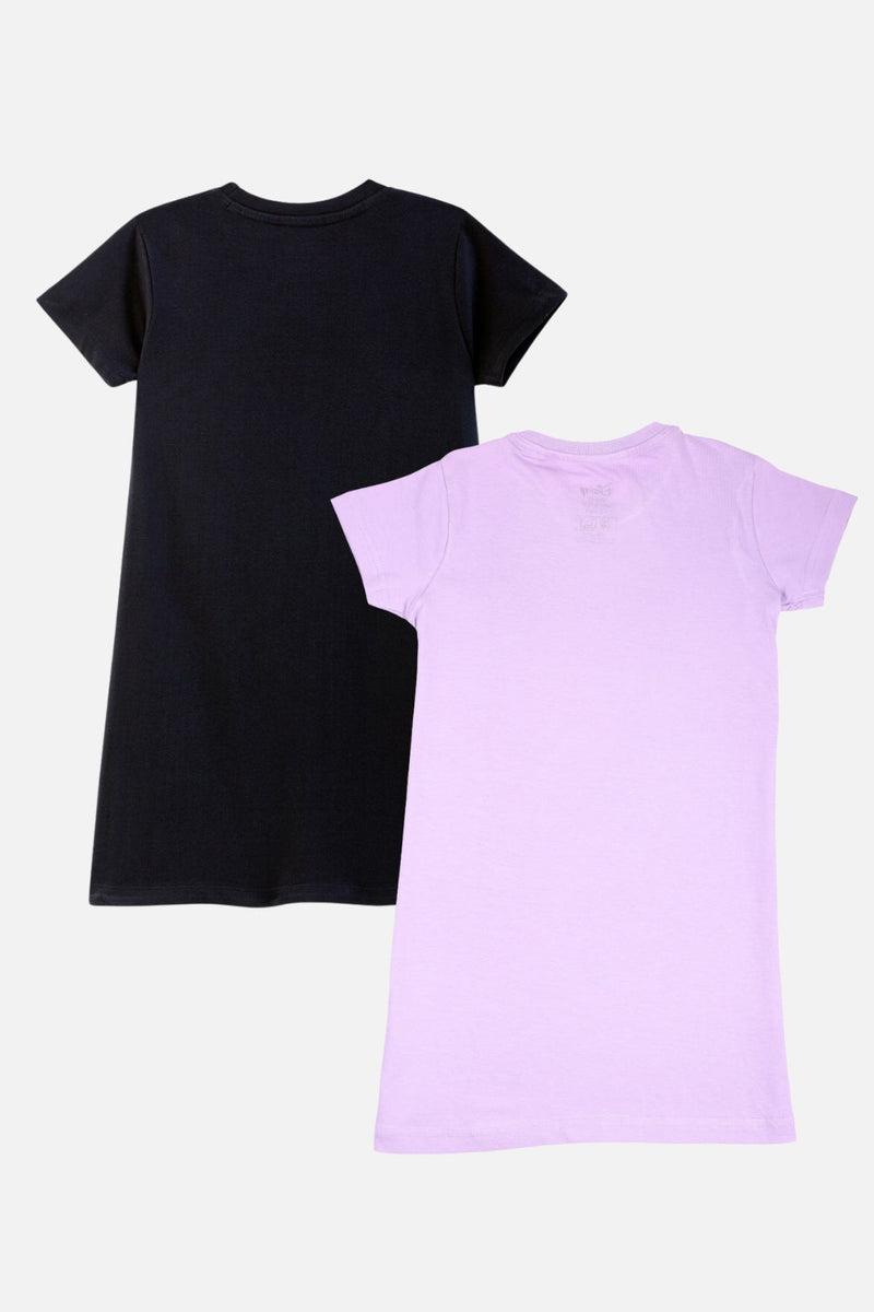 Girls Mickey & Minnie Lavender/Black Dress Pack (2 Pcs)