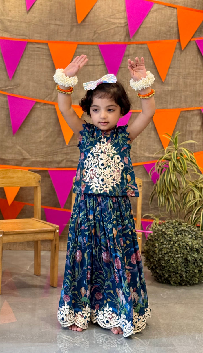 floral-printed girls ethnic wear