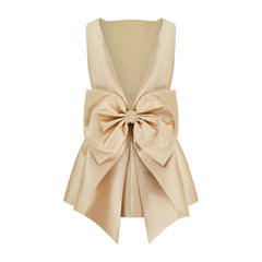 back bow cocktail dress