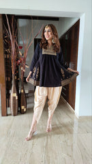 Gold Black Dhoti Kurta Set