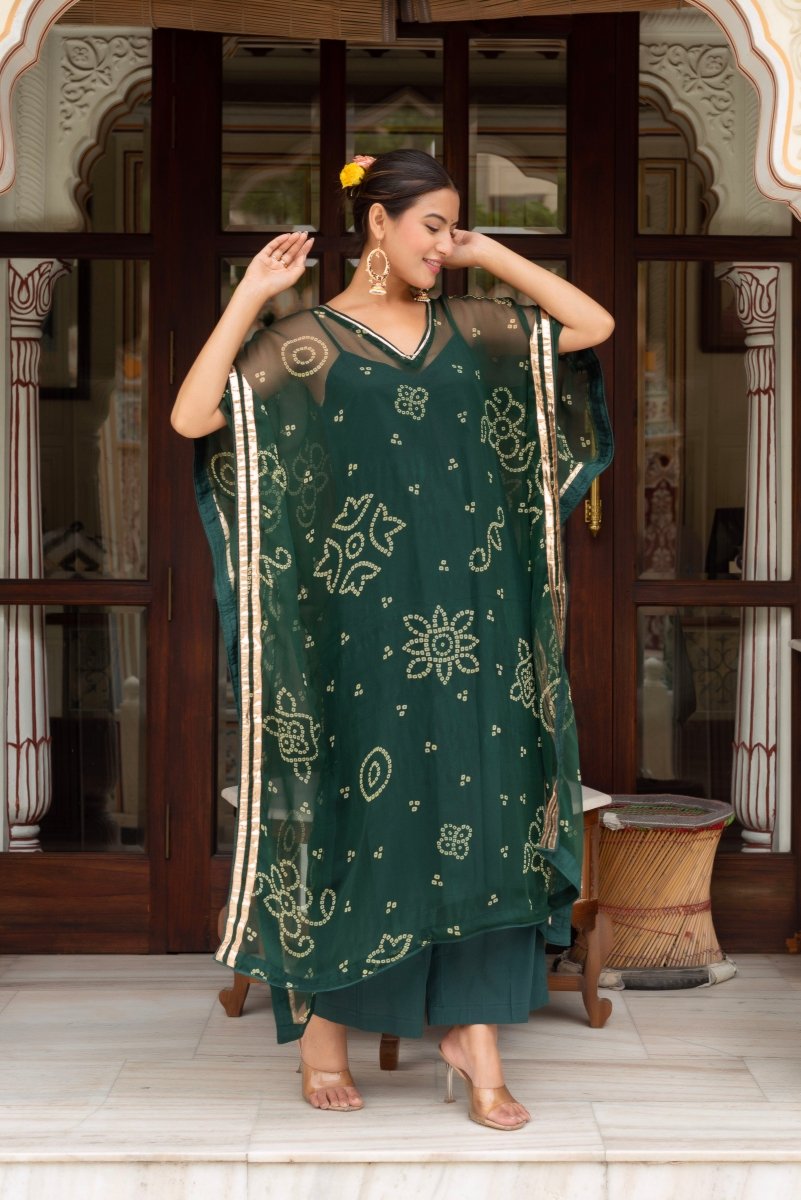 Dark green kaftan set