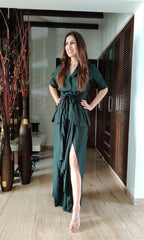 cotton blazer skirt set for women