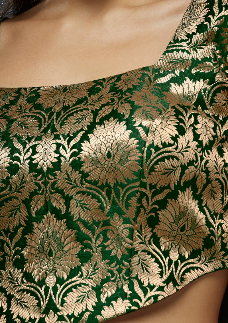 Floral brocade fabric blouse