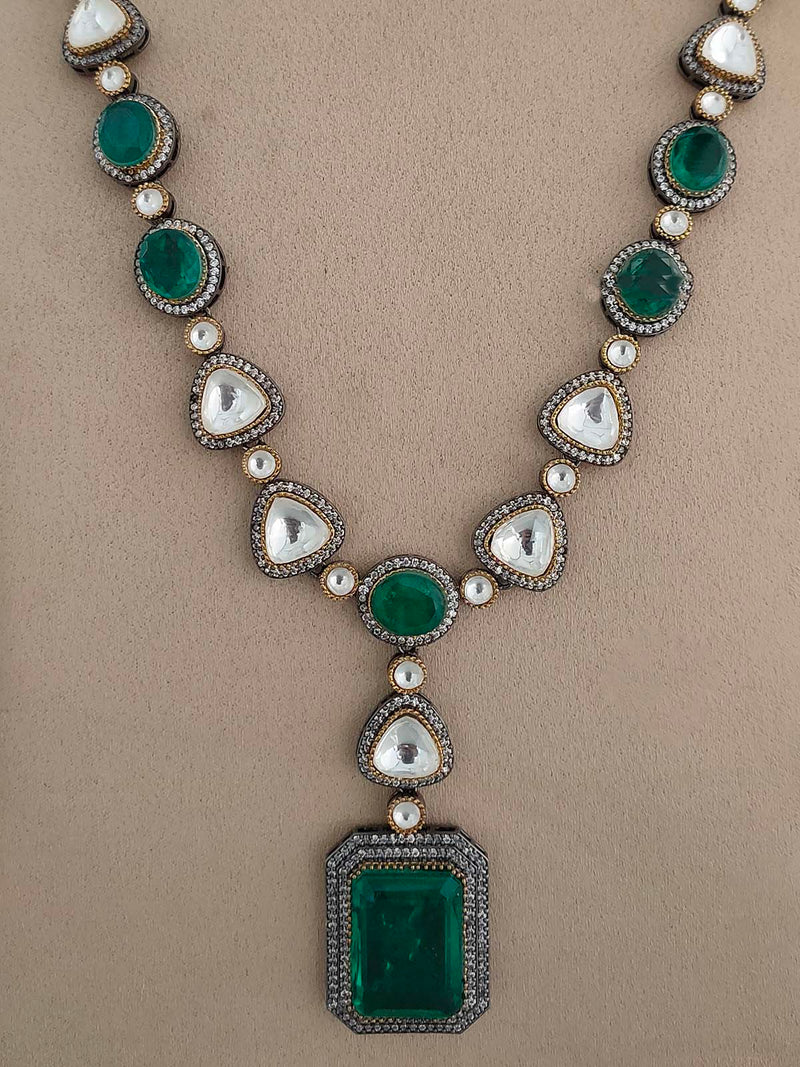 Green Faux Polki Necklace Set – PK-S26WGR