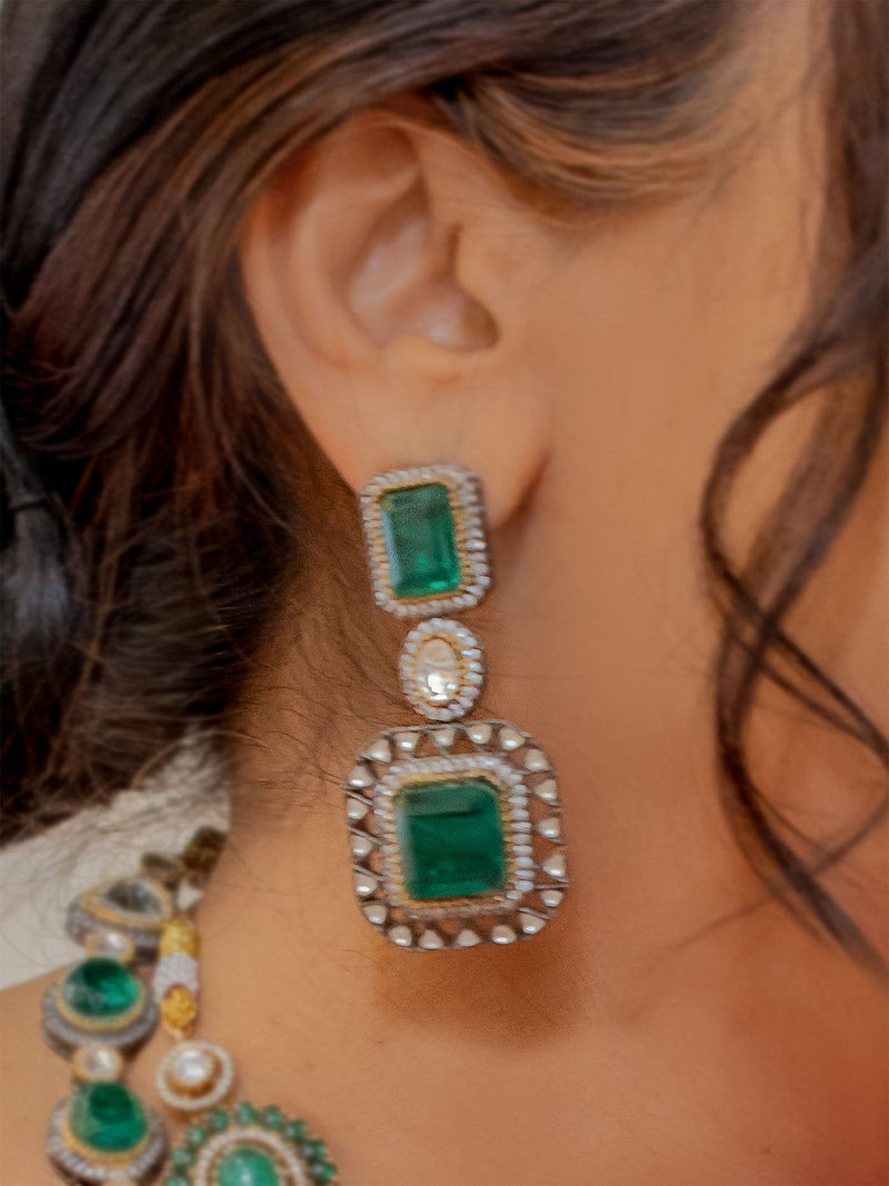 Green Faux Polki Necklace Set – PK-S26WGR