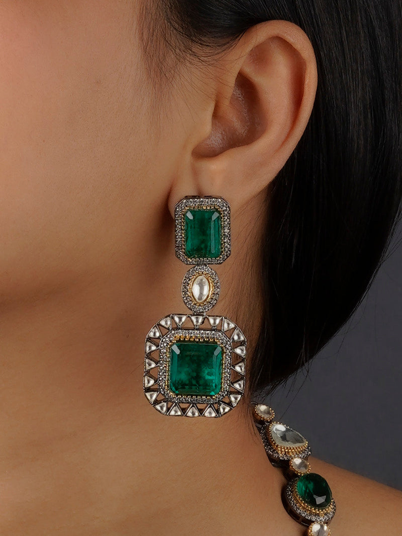 Green Faux Polki Necklace Set – PK-S26WGR