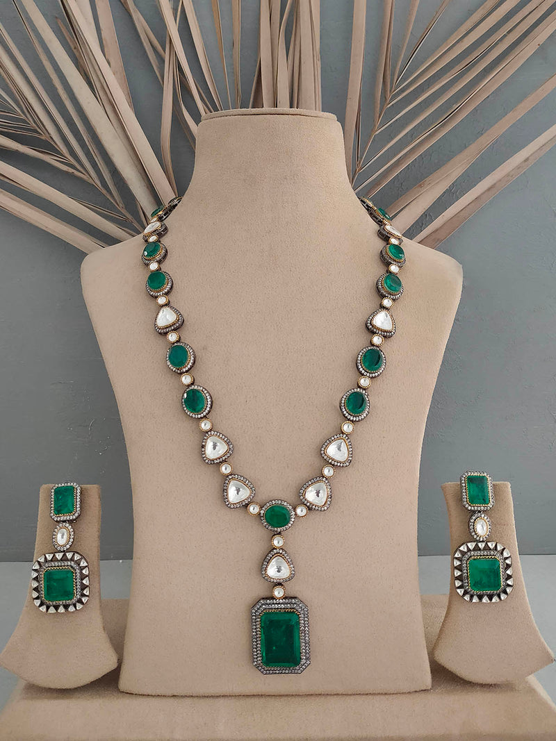 Green Faux Polki Necklace Set – PK-S26WGR