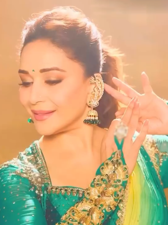 Green Gold Plated Jadau Kundan Earrings